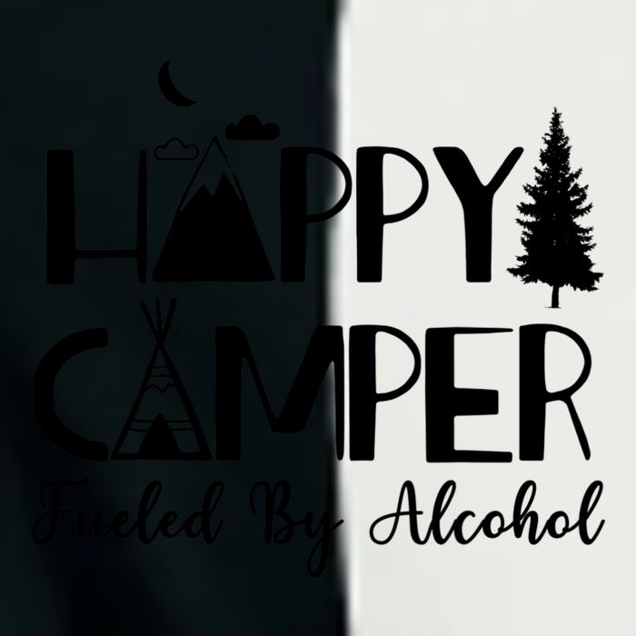 Happy Camper Fueled By Alcohol Camping Drinking Party Infant Baby Jersey Bodysuit