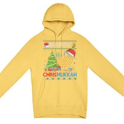 Happy Chrismukkah Funny Jewish Christmas Hanukkah Chanukah Premium Pullover Hoodie