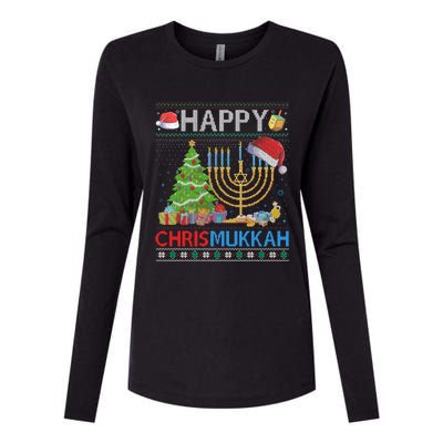 Happy Chrismukkah Funny Jewish Christmas Hanukkah Chanukah Womens Cotton Relaxed Long Sleeve T-Shirt