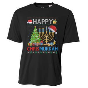 Happy Chrismukkah Funny Jewish Christmas Hanukkah Chanukah Cooling Performance Crew T-Shirt