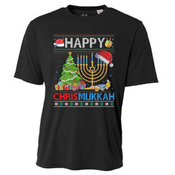 Happy Chrismukkah Funny Jewish Christmas Hanukkah Chanukah Cooling Performance Crew T-Shirt