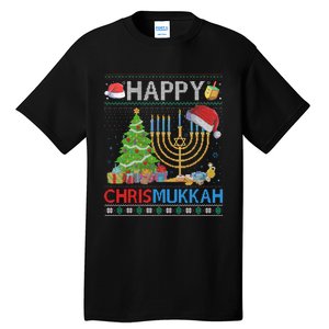 Happy Chrismukkah Funny Jewish Christmas Hanukkah Chanukah Tall T-Shirt