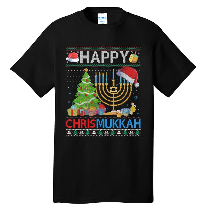 Happy Chrismukkah Funny Jewish Christmas Hanukkah Chanukah Tall T-Shirt