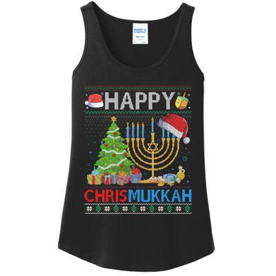 Happy Chrismukkah Funny Jewish Christmas Hanukkah Chanukah Ladies Essential Tank