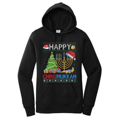 Happy Chrismukkah Funny Jewish Christmas Hanukkah Chanukah Women's Pullover Hoodie