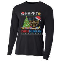 Happy Chrismukkah Funny Jewish Christmas Hanukkah Chanukah Cooling Performance Long Sleeve Crew