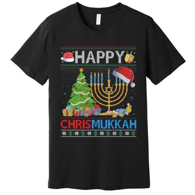 Happy Chrismukkah Funny Jewish Christmas Hanukkah Chanukah Premium T-Shirt