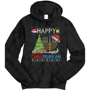 Happy Chrismukkah Funny Jewish Christmas Hanukkah Chanukah Tie Dye Hoodie