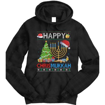 Happy Chrismukkah Funny Jewish Christmas Hanukkah Chanukah Tie Dye Hoodie