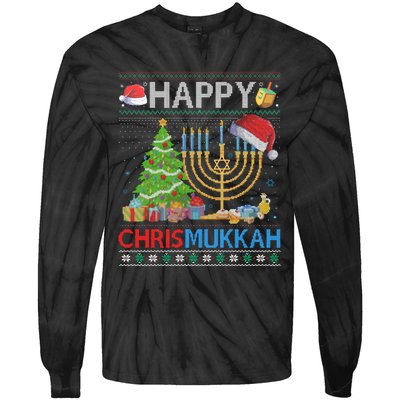 Happy Chrismukkah Funny Jewish Christmas Hanukkah Chanukah Tie-Dye Long Sleeve Shirt