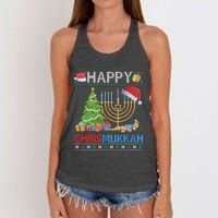 Happy Chrismukkah Funny Jewish Christmas Hanukkah Chanukah Women's Knotted Racerback Tank