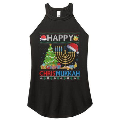 Happy Chrismukkah Funny Jewish Christmas Hanukkah Chanukah Women's Perfect Tri Rocker Tank