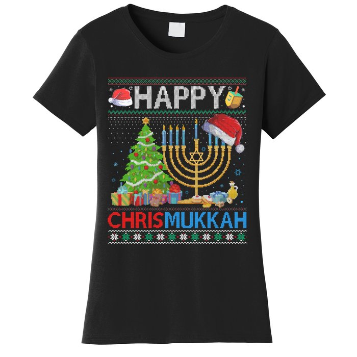 Happy Chrismukkah Funny Jewish Christmas Hanukkah Chanukah Women's T-Shirt