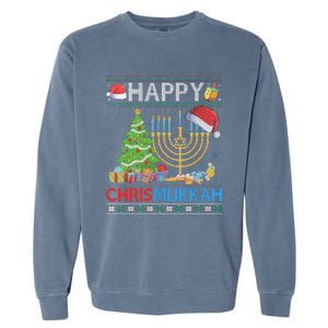 Happy Chrismukkah Funny Jewish Christmas Hanukkah Chanukah Garment-Dyed Sweatshirt