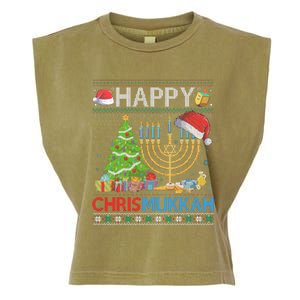 Happy Chrismukkah Funny Jewish Christmas Hanukkah Chanukah Garment-Dyed Women's Muscle Tee