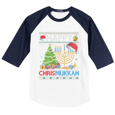 Happy Chrismukkah Funny Jewish Christmas Hanukkah Chanukah Baseball Sleeve Shirt