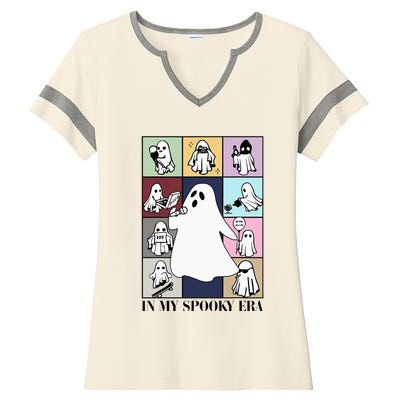 Halloween Costume Funny Ghost In My Spooky Era Ladies Halftime Notch Neck Tee