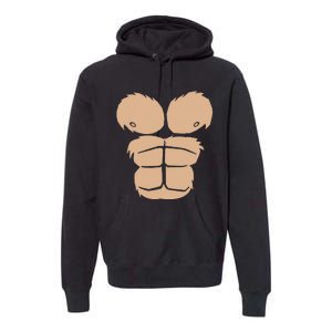 Halloween Costume Funny Monkey Gorilla Chest Suit Halloween Premium Hoodie