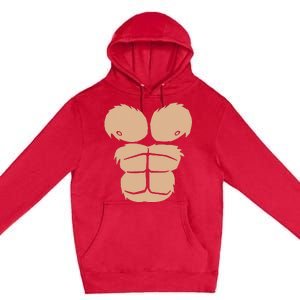 Halloween Costume Funny Monkey Gorilla Chest Suit Halloween Premium Pullover Hoodie