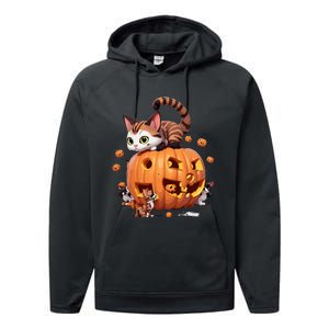 Halloween Cats Funny Cat Performance Fleece Hoodie