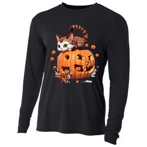 Halloween Cats Funny Cat Cooling Performance Long Sleeve Crew