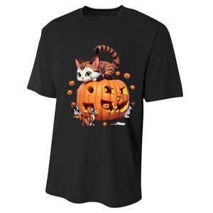 Halloween Cats Funny Cat Performance Sprint T-Shirt