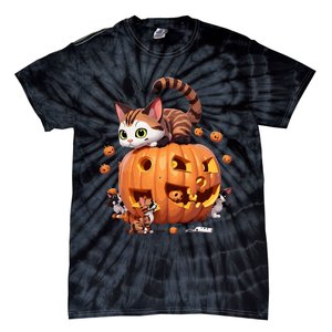 Halloween Cats Funny Cat Tie-Dye T-Shirt