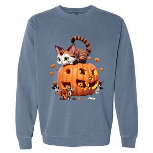 Halloween Cats Funny Cat Garment-Dyed Sweatshirt