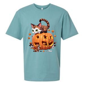 Halloween Cats Funny Cat Sueded Cloud Jersey T-Shirt