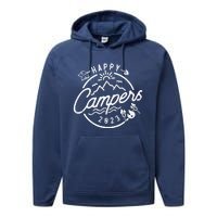 Happy Camper Funny Camping Vintage Retro Performance Fleece Hoodie