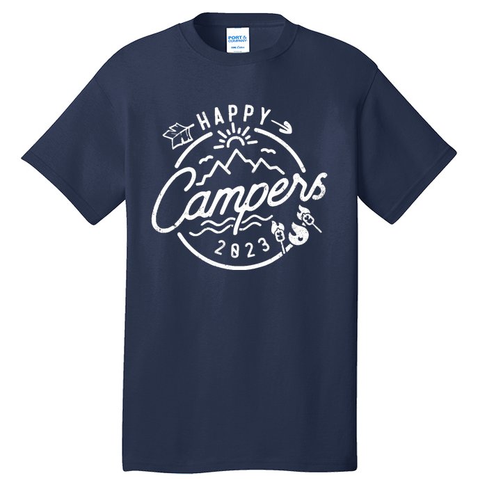 Happy Camper Funny Camping Vintage Retro Tall T-Shirt