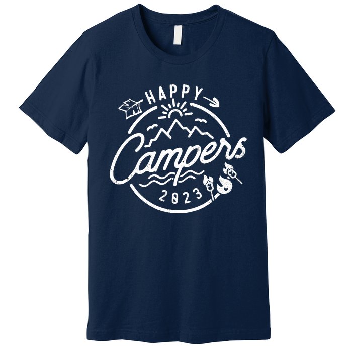 Happy Camper Funny Camping Vintage Retro Premium T-Shirt