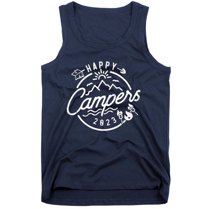 Happy Camper Funny Camping Vintage Retro Tank Top