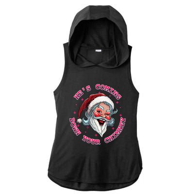 HeS Coming Funny Lgbt Drag Queen Santa Claus Innuendo Xmas Gift Ladies PosiCharge Tri-Blend Wicking Draft Hoodie Tank