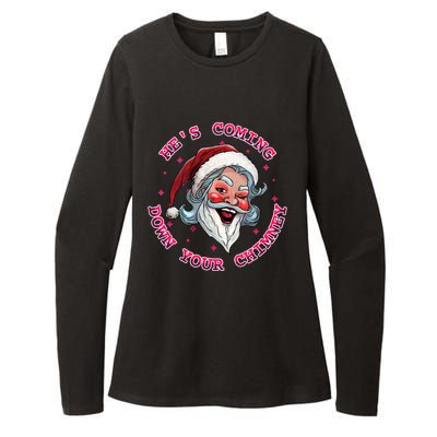 HeS Coming Funny Lgbt Drag Queen Santa Claus Innuendo Xmas Gift Womens CVC Long Sleeve Shirt