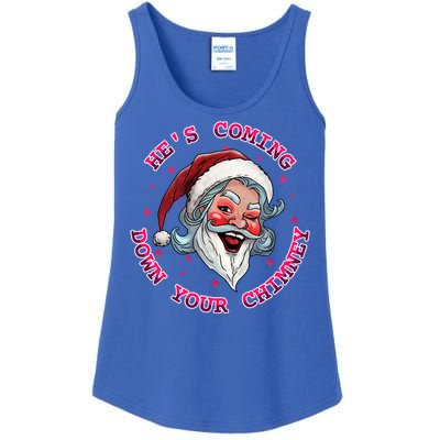 HeS Coming Funny Lgbt Drag Queen Santa Claus Innuendo Xmas Gift Ladies Essential Tank