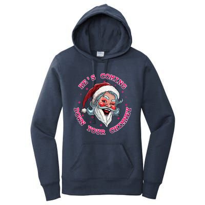 HeS Coming Funny Lgbt Drag Queen Santa Claus Innuendo Xmas Gift Women's Pullover Hoodie