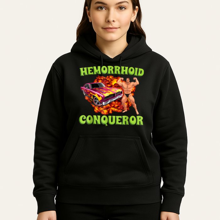 Hemorrhoid Conqueror Funny Oddly Specific Dank Meme Hoodie