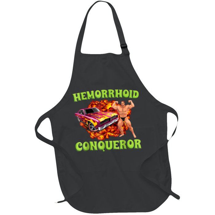 Hemorrhoid Conqueror Funny Oddly Specific Dank Meme Full-Length Apron With Pockets