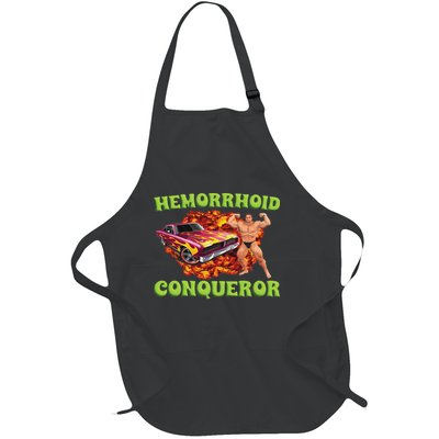 Hemorrhoid Conqueror Funny Meme Weird Offensive Cringe Joke Full-Length Apron With Pockets