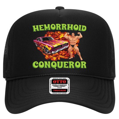 Hemorrhoid Conqueror Funny Meme Weird Offensive Cringe Joke Trucker Hat