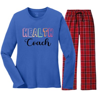 Health Coach Fitness Trainer Fitness Instructor Cool Gift Women's Long Sleeve Flannel Pajama Set 