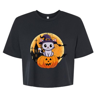 Halloween cats funny cat Halloween Bella+Canvas Jersey Crop Tee