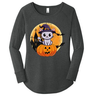 Halloween cats funny cat Halloween Women's Perfect Tri Tunic Long Sleeve Shirt