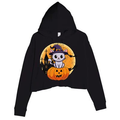 Halloween cats funny cat Halloween Crop Fleece Hoodie