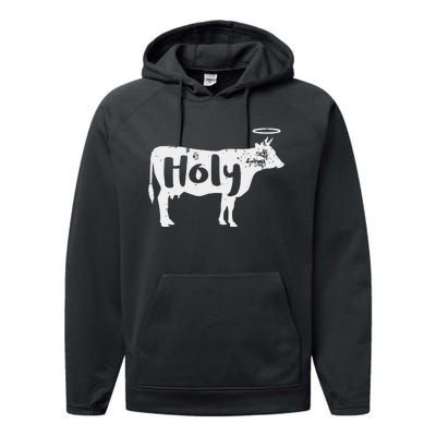 Holy Cow Funny Dairy Farmer Midwest Pride Performance Fleece Hoodie