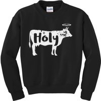 Holy Cow Funny Dairy Farmer Midwest Pride Kids Sweatshirt