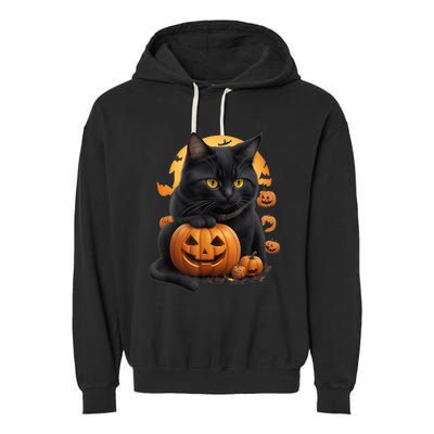 Halloween Cats Funny Cat Halloween Garment-Dyed Fleece Hoodie