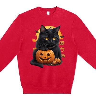 Halloween Cats Funny Cat Halloween Premium Crewneck Sweatshirt