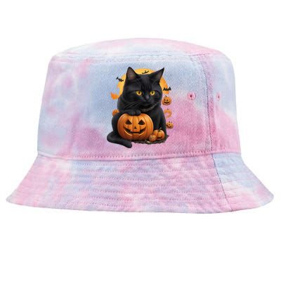 Halloween Cats Funny Cat Halloween Tie-Dyed Bucket Hat